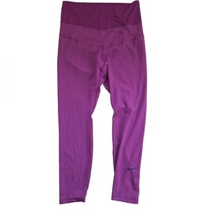 Women's Nike Dri-Fit Vibrant Purple High Rise Leggings, Size XL